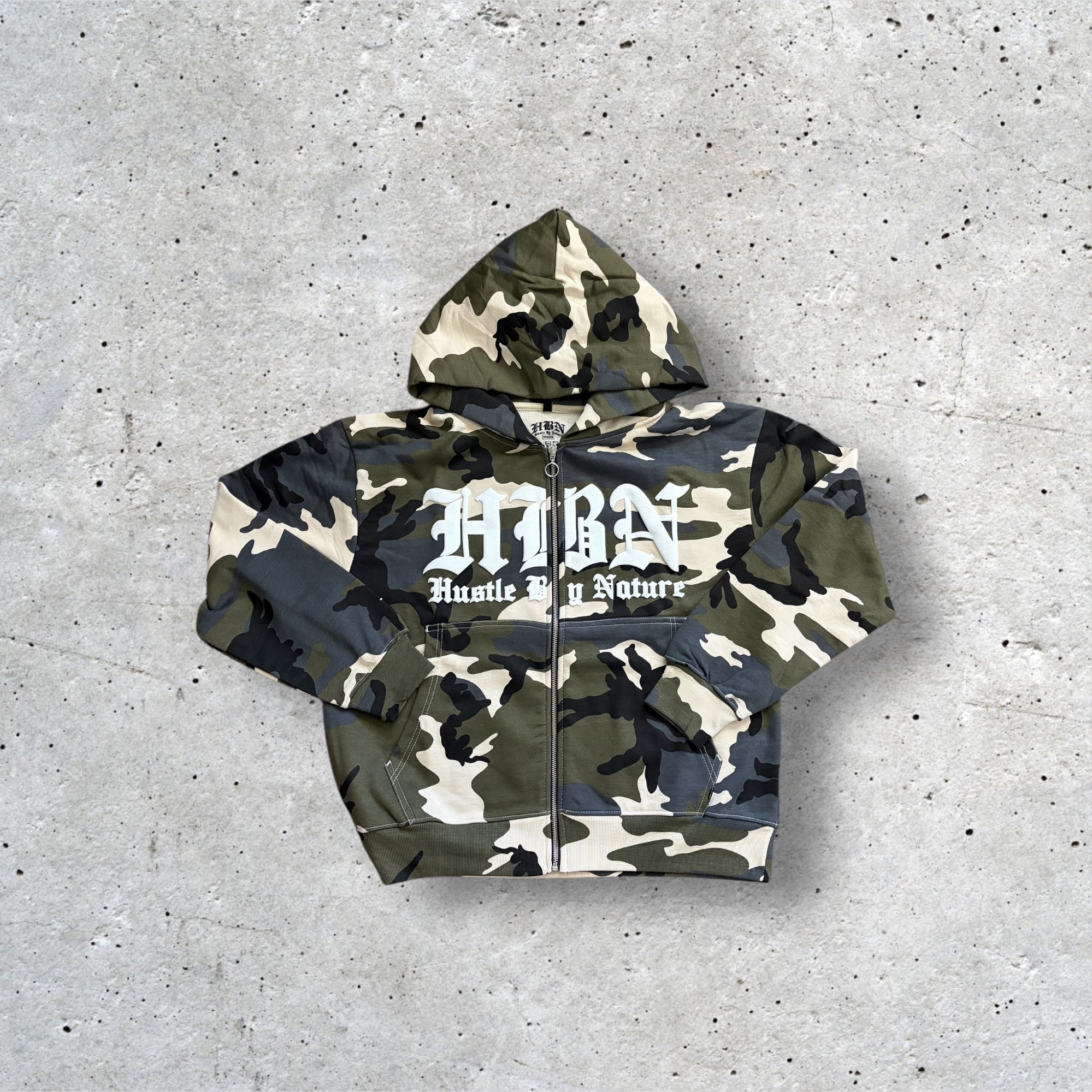 HBN “Classic Logo” Camo Zip Hoodie