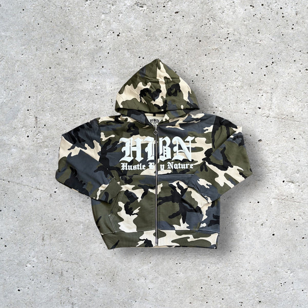 HBN “Classic Logo” Camo Zip Hoodie