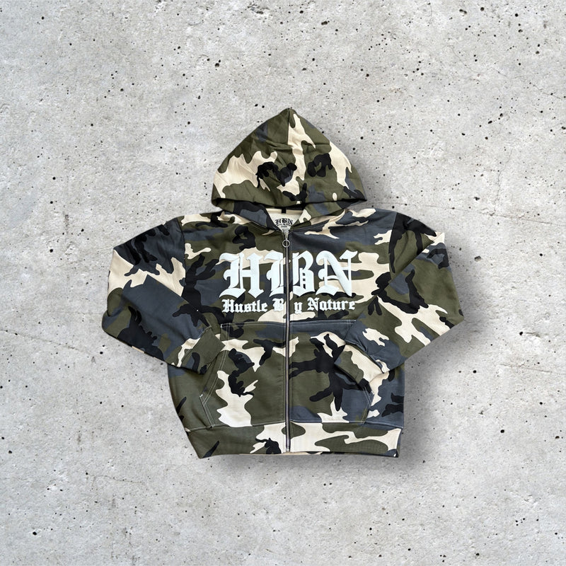 HBN “Classic Logo” Camo Zip Hoodie